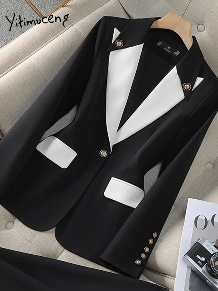 Yitimuceng Suit Set for Women Spring Summer Professional Formal Wear Light y High end Feeling Two piece Pants 250106