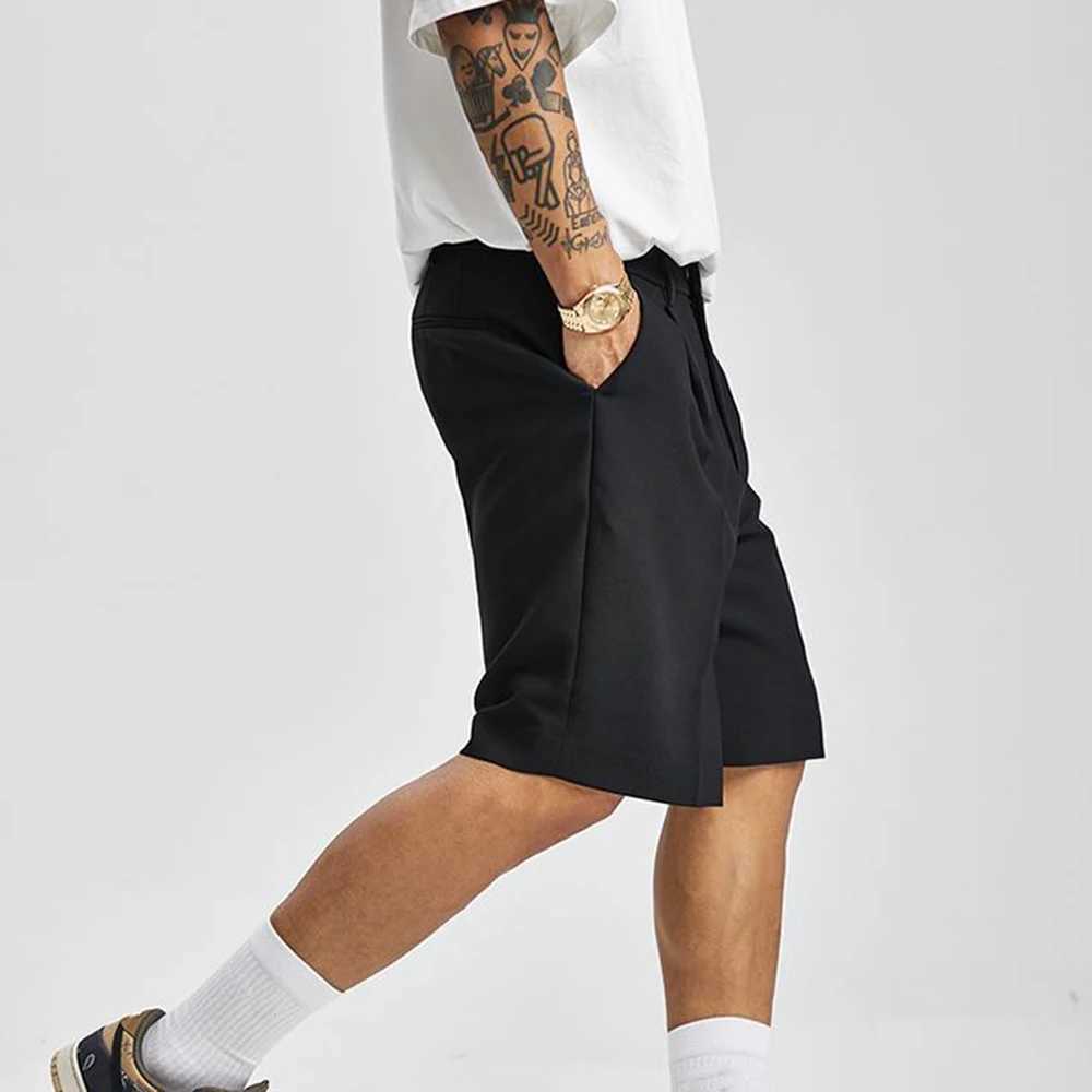 High Quality Mens straight summer fashion solid casual loose trend mens Korean style short sleeved long sleeved tactile streetwear T250110