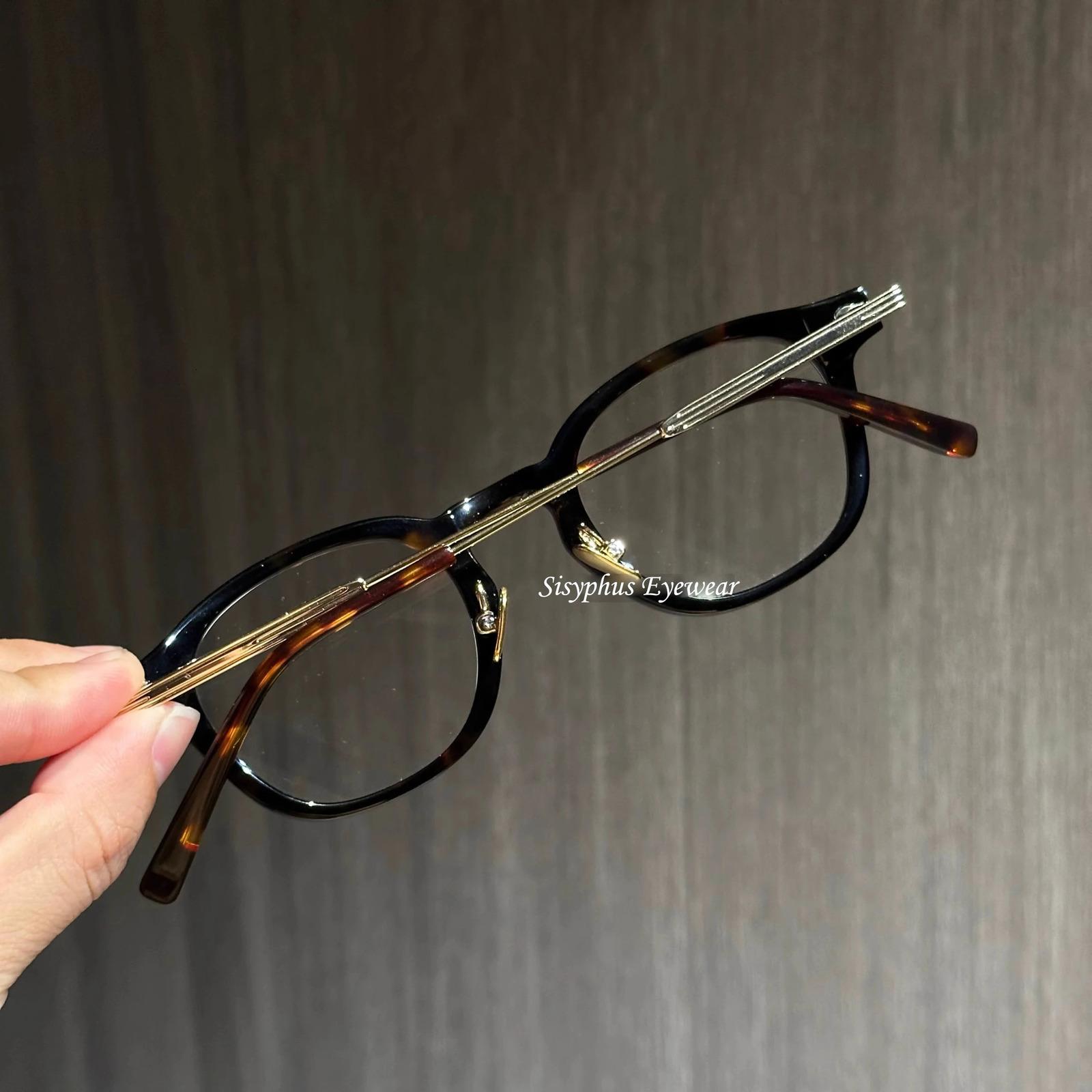 Retro Plate Trendyy Tortoise Shell Glasses Frame UltraLight and Exquisite Street Pography Plain Decoration Can Be Equipped with High Myopia 250109