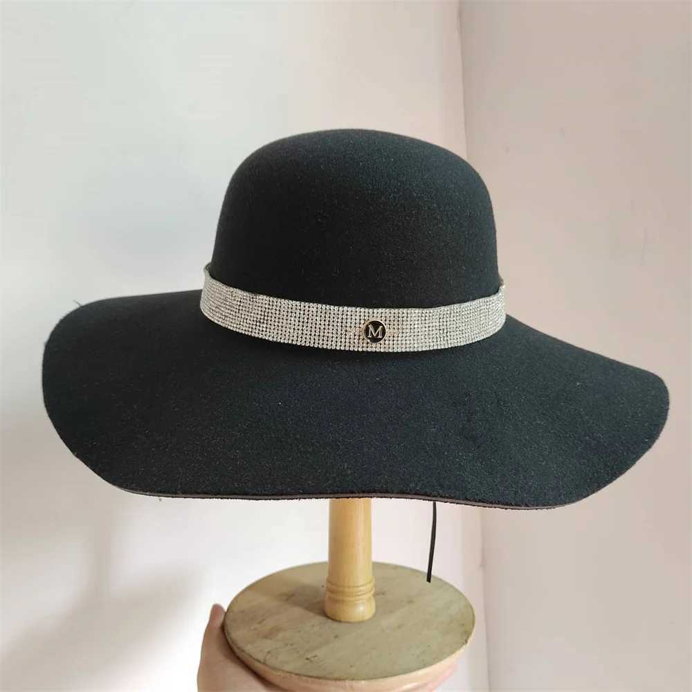 French retro warm large Brim colored felt hat unisex Fe Fashion De Bucket Hat church wedding hat complete set X250109