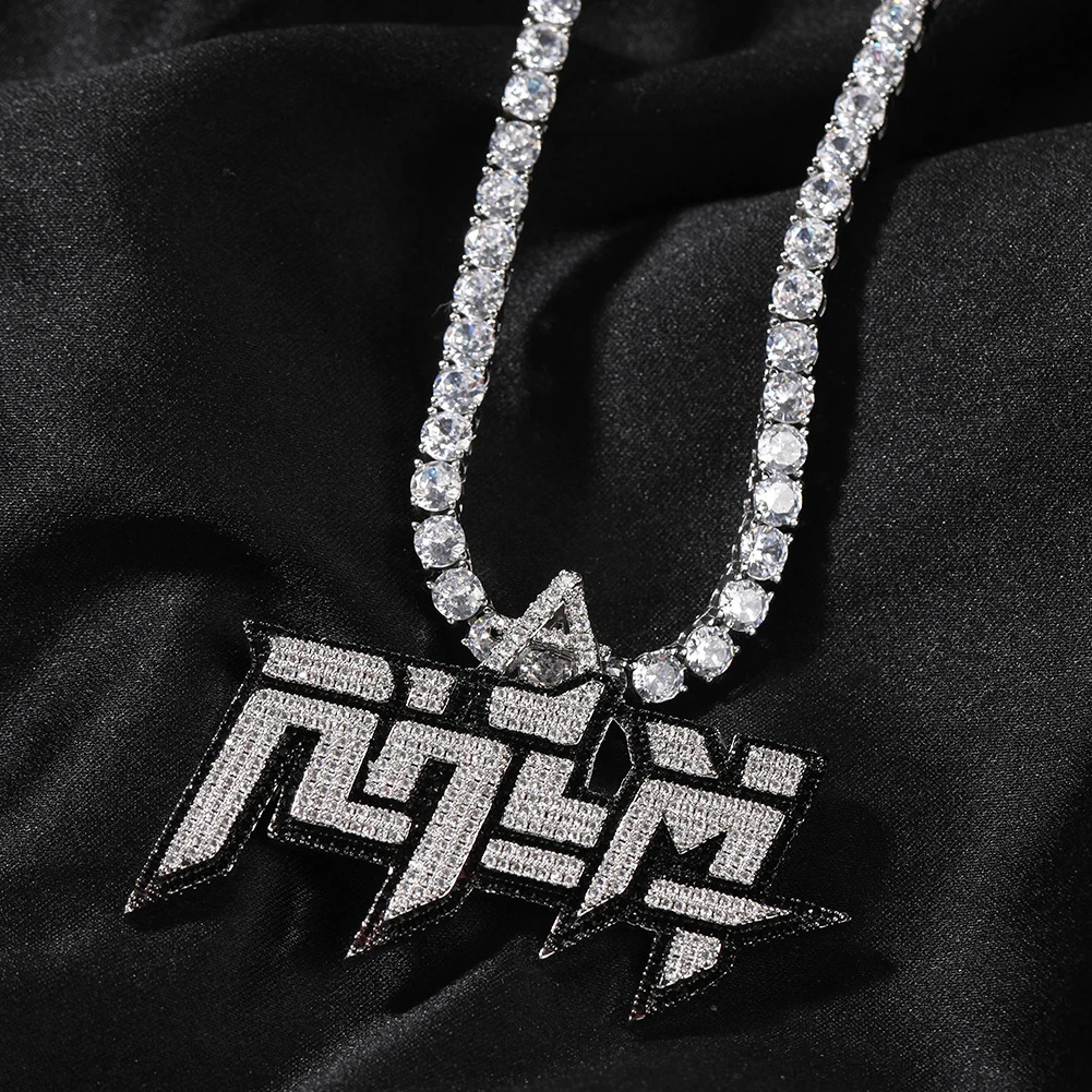 Uwin RHLM Two Colors Pendant Necklace Hip Hop Jewelry Iced Out Fashion Charm Gifts 250109