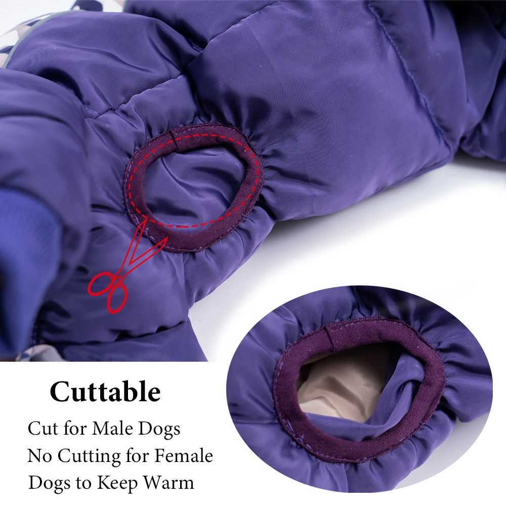 Winter Dog Coat for Medium Dogs Waterproof Puffy Dog Clothes Fully-Closed Belly Overalls for Male Female Dogs Warm Dog SnowsuitsXJ250109