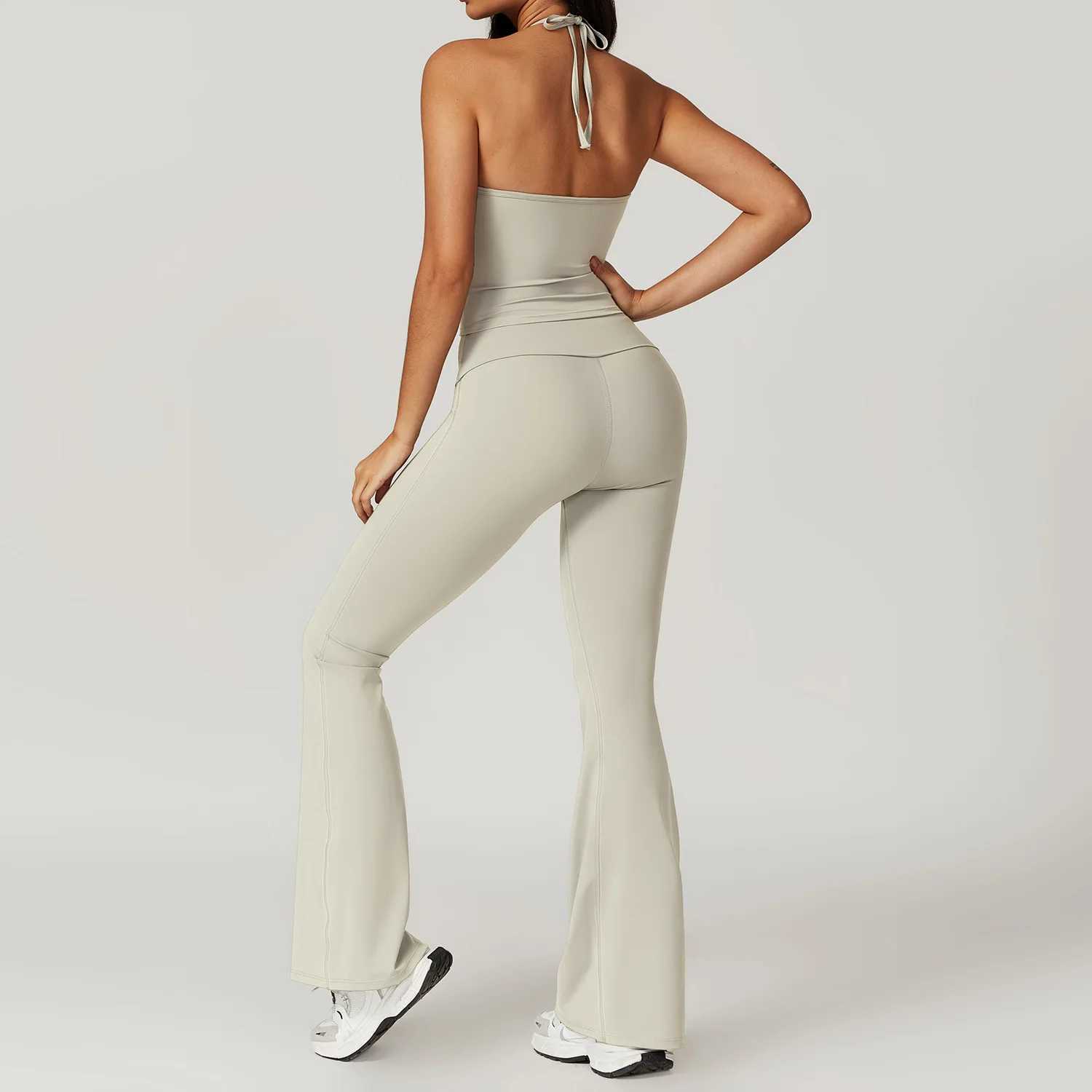 2 Pieces Women Clothes Yoga Set Workout Tracksuit Sportswear Gym Clothing High Waist Bell Bottoms Fitness Leggings Sports SuitsXJ250109
