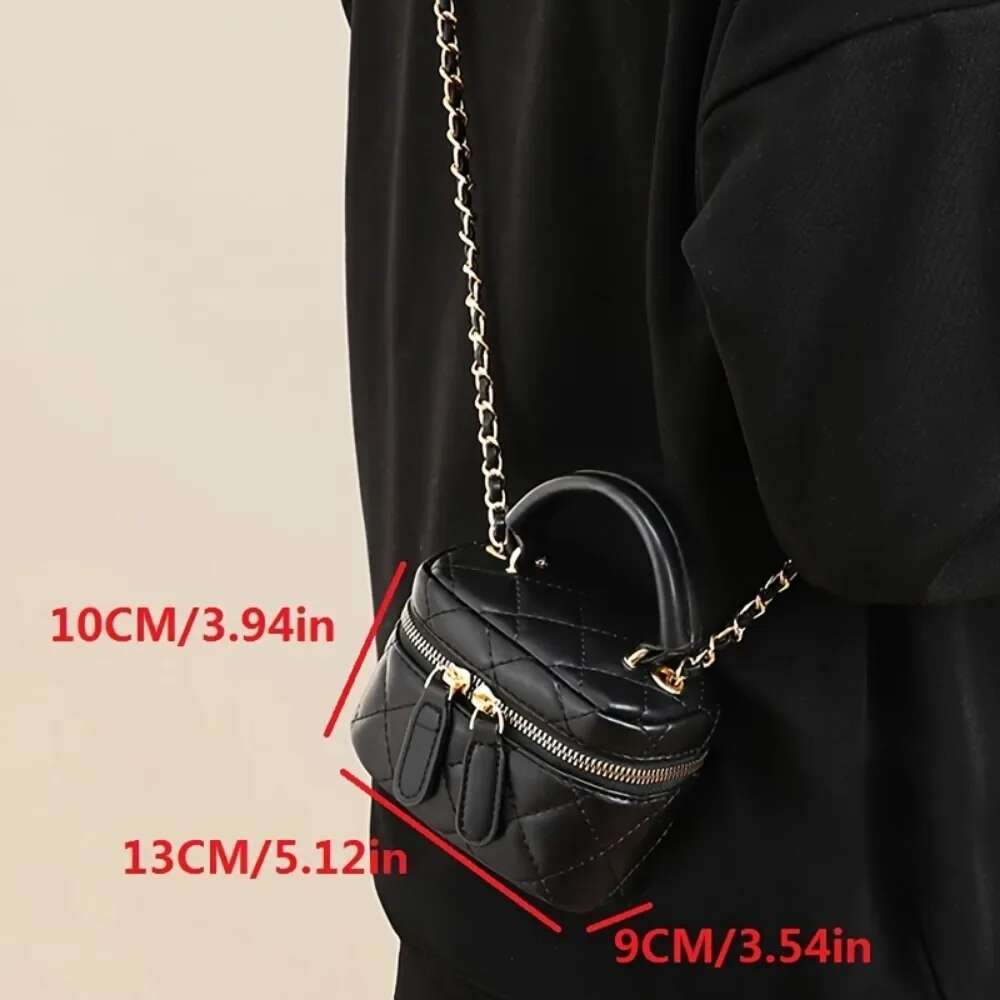Fashionable Mini Grid Slant Style PU Shoulder Bag Outdoor Women's Leisure Designer Handbag And Wallet