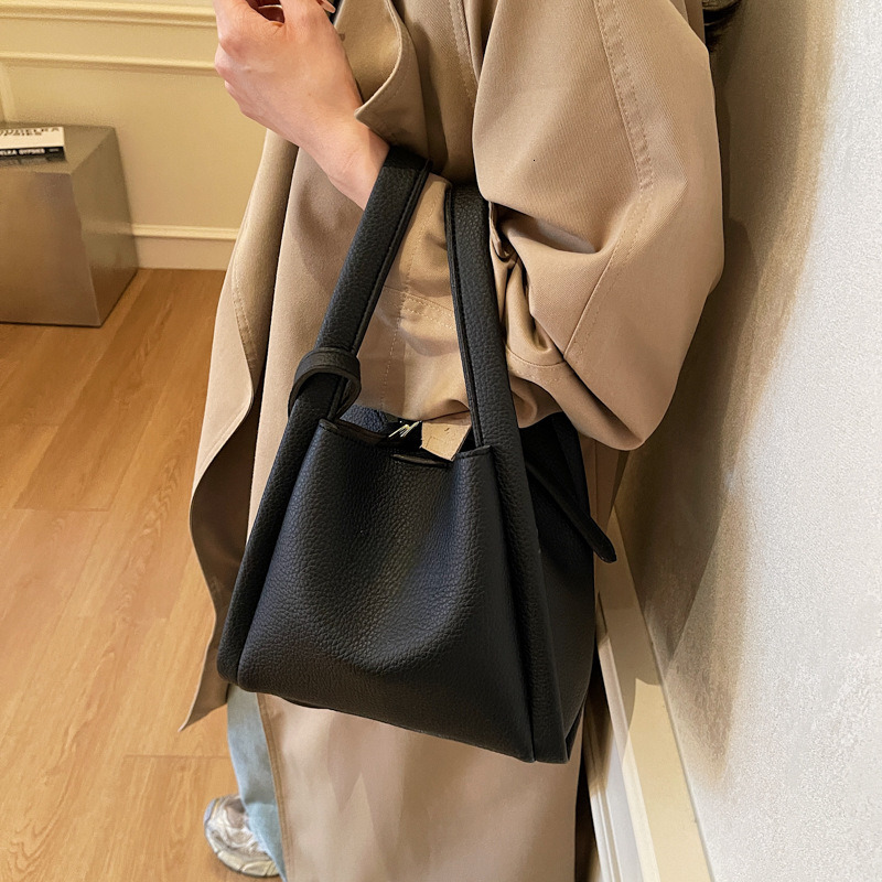 Women Leather Crossbody - Simple Multifunctional Shoulder Bag, Casual Large Hot Capacity Designer Mini Bucket Bag For Everyday Use - ,