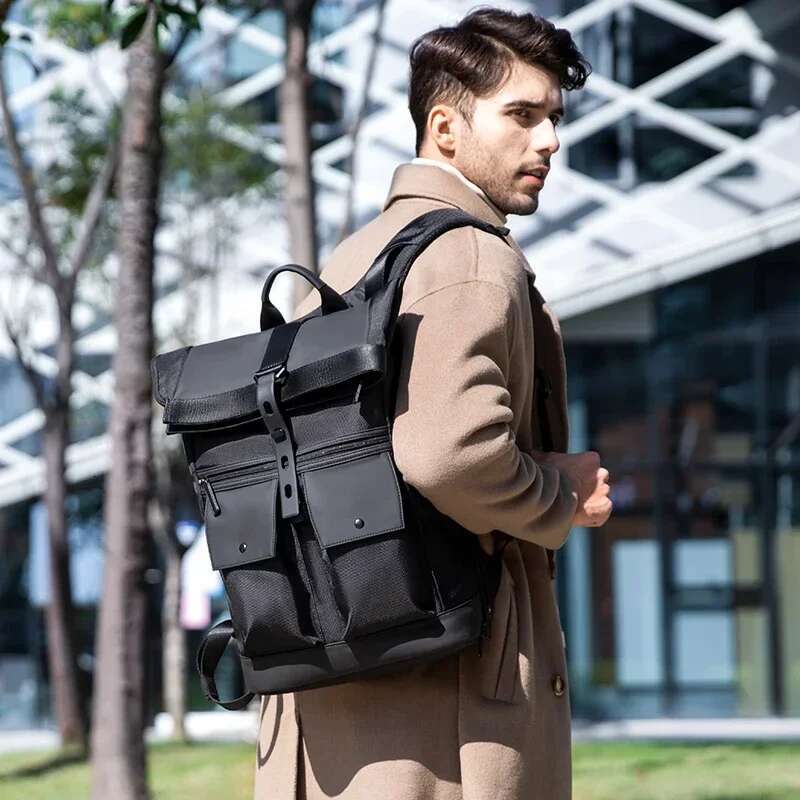 MARK RYDEN Black 15.6Inch Laptop Multifunctional Waterproof Backpack Daily Travel Bag Casual School Rucksack