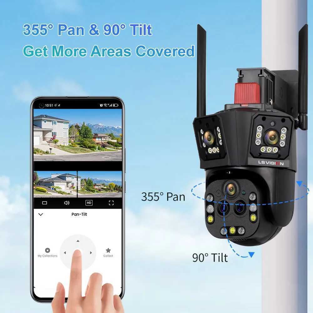LS VISION 10K 20MP WiFi IP Camera Five Lens 20X Zoom Outdoor 360 Surveillance Security Camera Smart Home AI Tracking CCTV Camera X250110