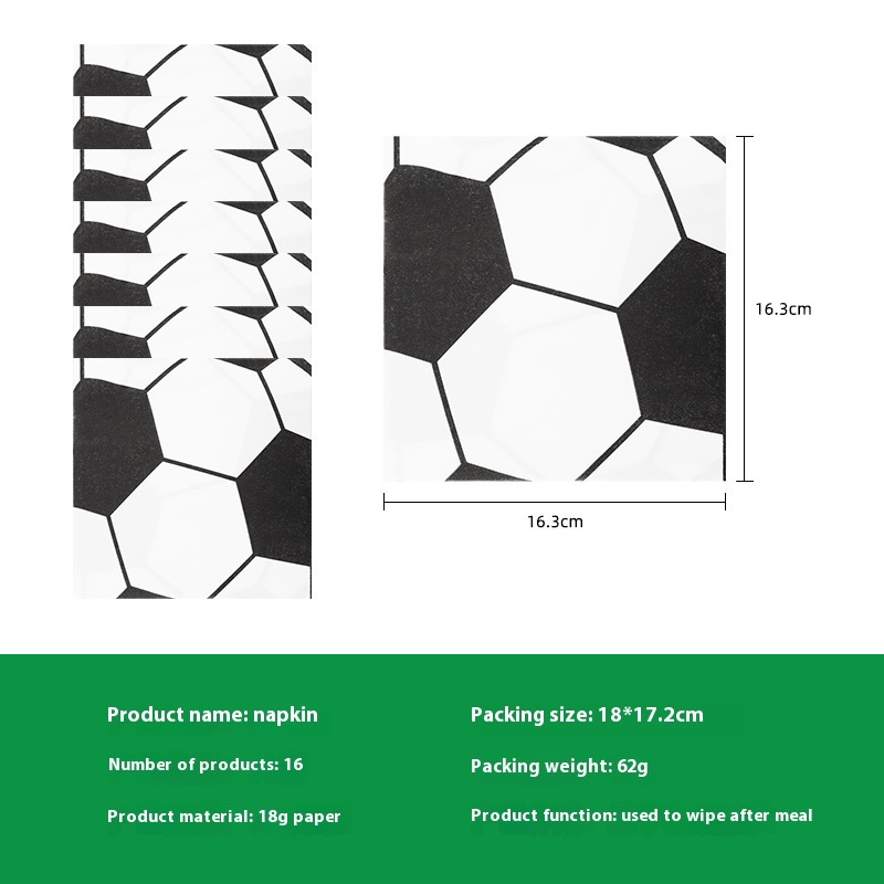 Black and white football themed set, paper cups, plates, tissues, tablecloths, party decorations
