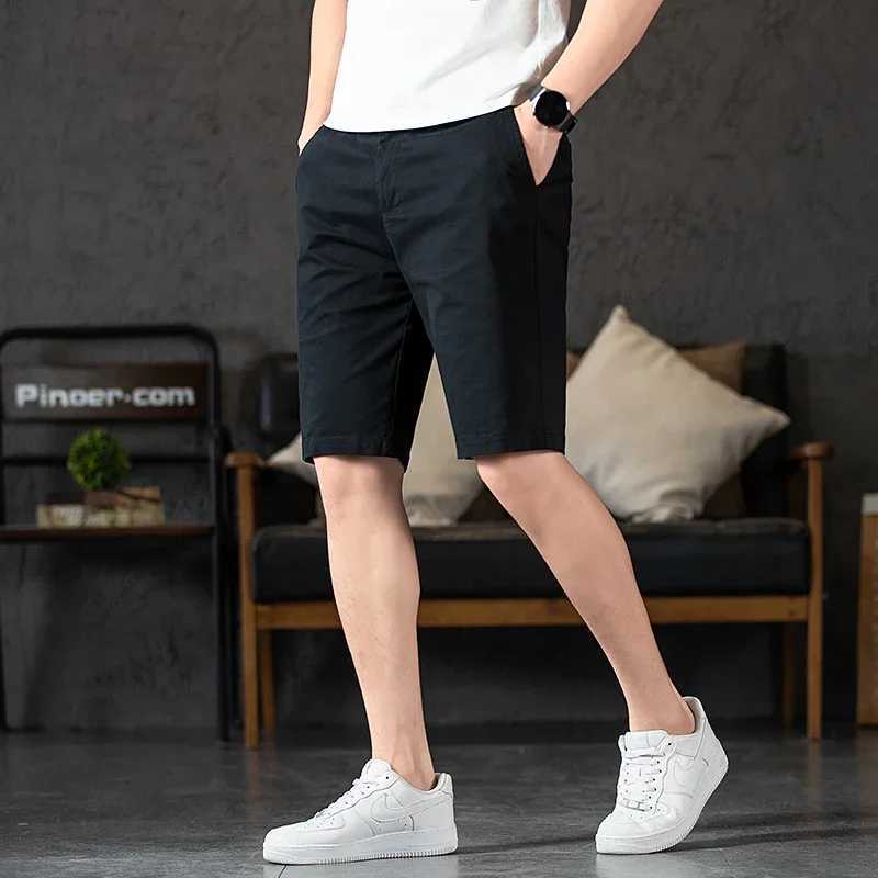 New Arrival Chino shorts mens dress summer casual lightweight cotton elastic waist flat top casual shorts slim fit Z250110