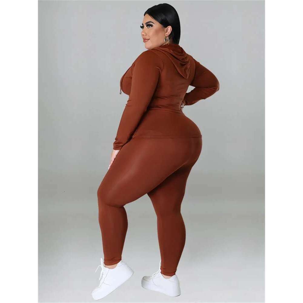 Women's Wear Plus Size Two Piece Outfits Women Hoodies Sweatsuit Leggings Pants Sets Solid Stretch Matching Wholesale Dropshipping New