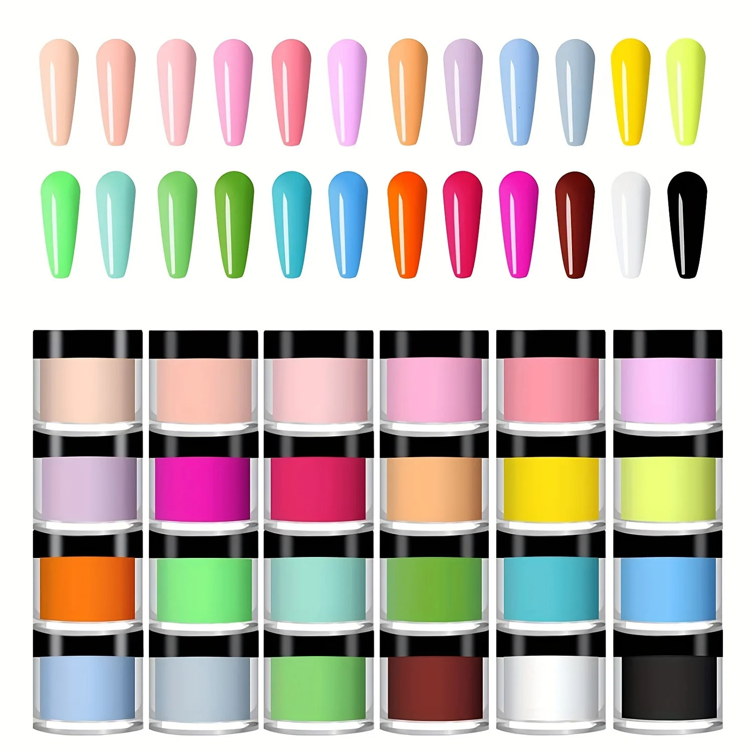 24 Colors Nail Art Crystal Powder Set 3D Three-dimensional Nail Tip Extension Carved Powder Nail Art Decoration DIY Supplies 250107