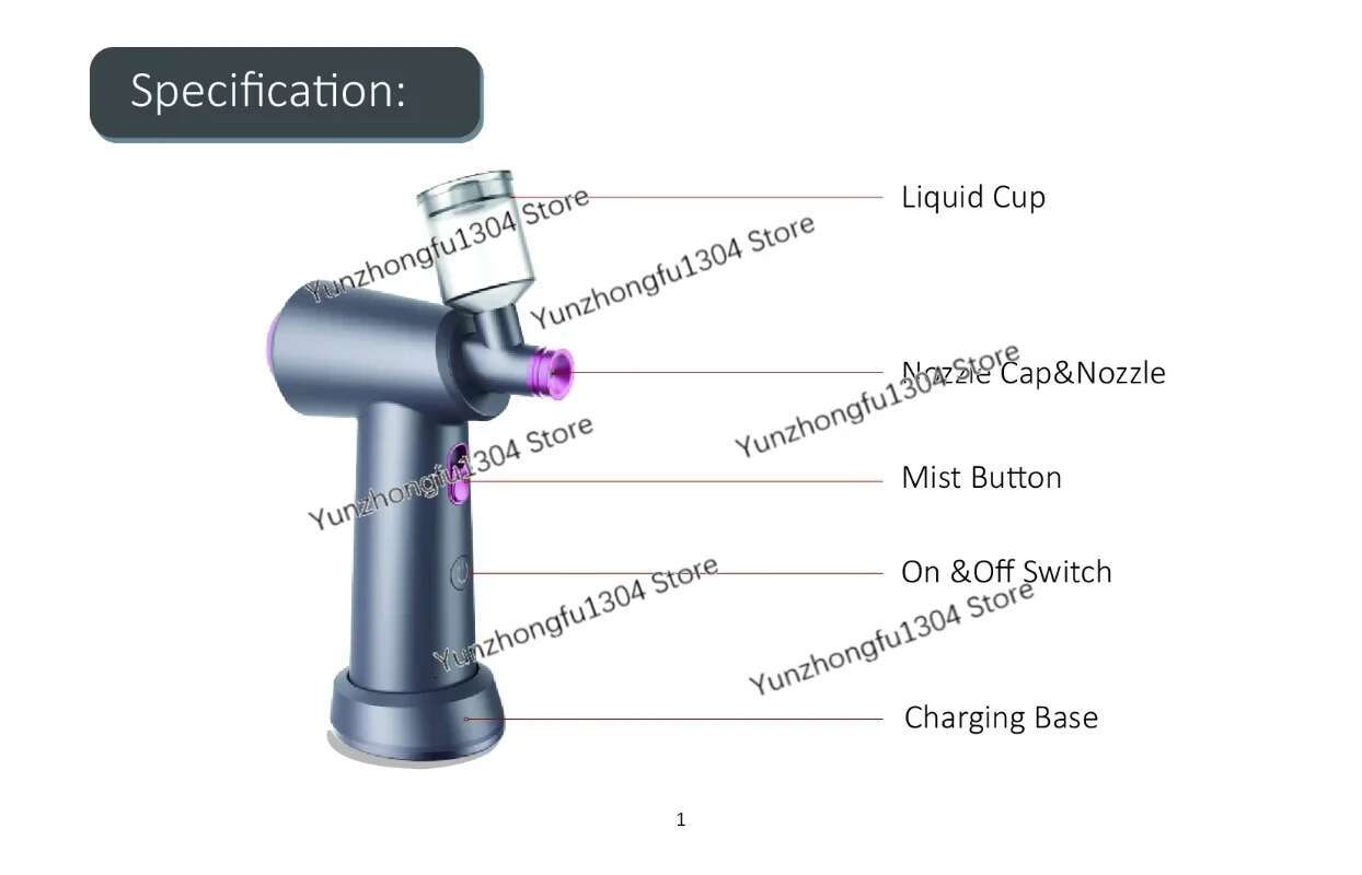 Tanning Makeup Sprayer Cordless Mini Rechargeable Silent Airbrush