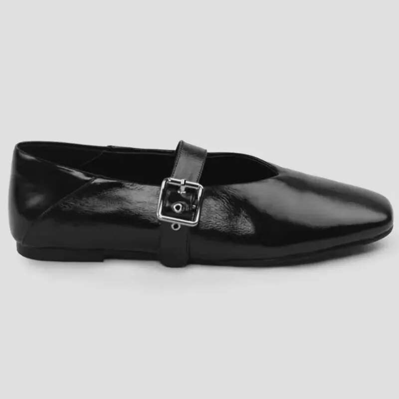 Buckle Strap Mary Janes For Women Crocodile Print Square Toe Leisure Female Ballet All-Matching Designer Brand Shoes
