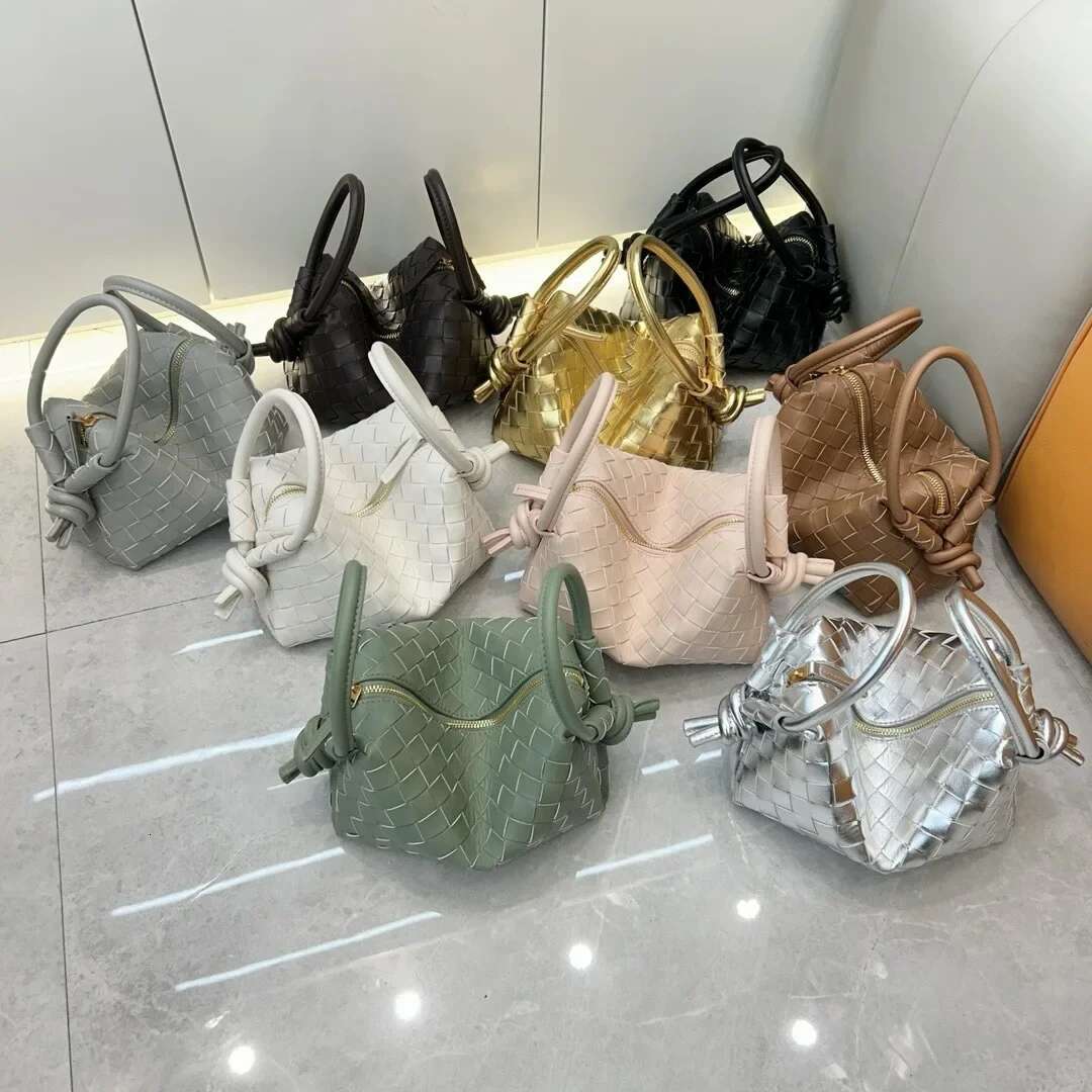 2024 New Vintage Cow Leather Woven Pillow Women's Shoulder Underarm Crossbody Bag Trendy Motorcycle Equipment Accessories