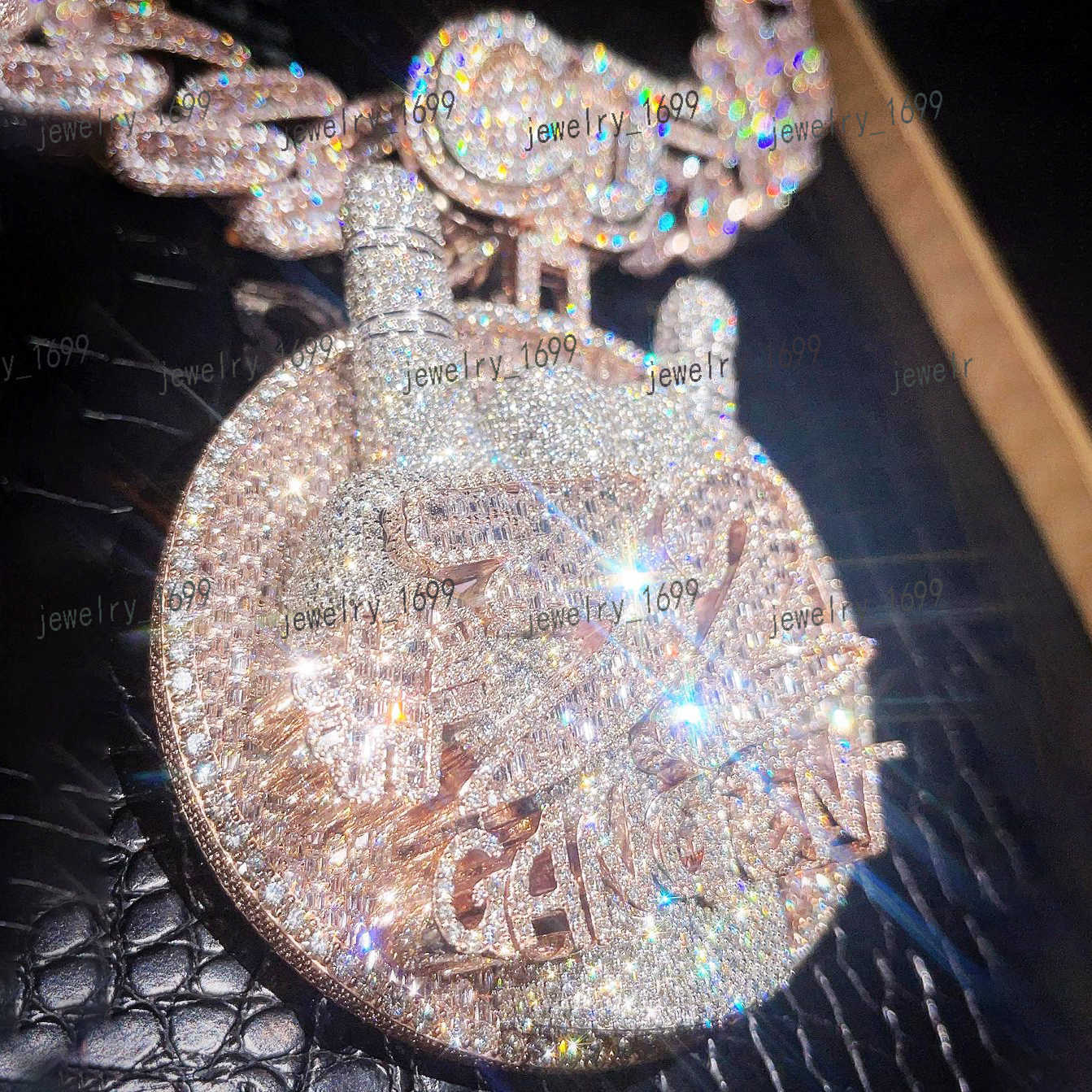 2025 Designer necklace Pass Diamond Tester Iced Out Moissanite Name Pendant Custom 925 Silver VVS Diamond Hip Hop Letter Pendant Link Chain For Rapper