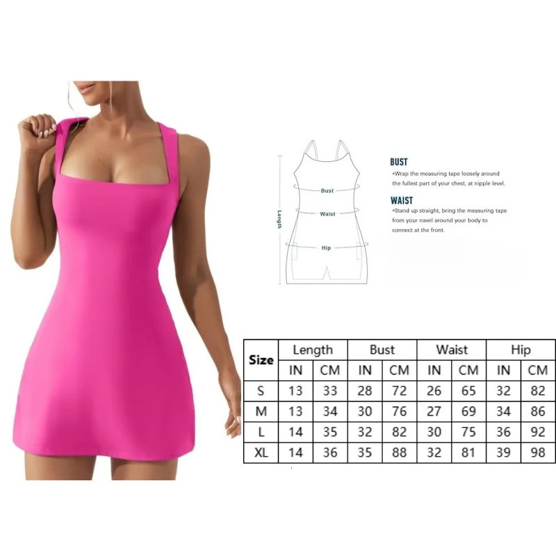Tennis Dresses Women Summer Sleeveless Skirt BuiltIn Shorts Workout Sports Golf Tank Dress For Outdoor Fitness Black 250106