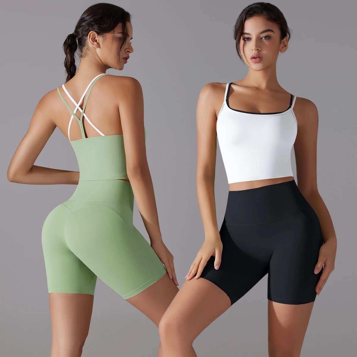 2 Piece Clothes Women 2Pcs Patchwork Sport Fiess Sports Bodysuit Suit Women's Tracksuit Yoga Set