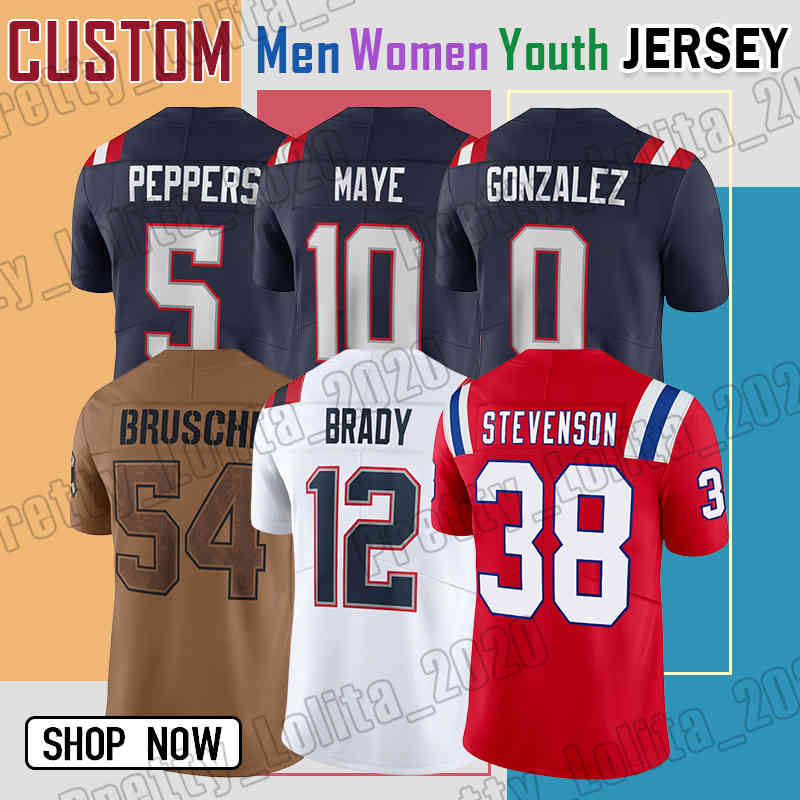 0 Christian Gonzalez Football Jersey Drake Maye Cole Strange David Andrews Brenden Schooler Christian Barmore Sione Takitaki Mike Vrabel 6 Javon Baker Steve Grogan