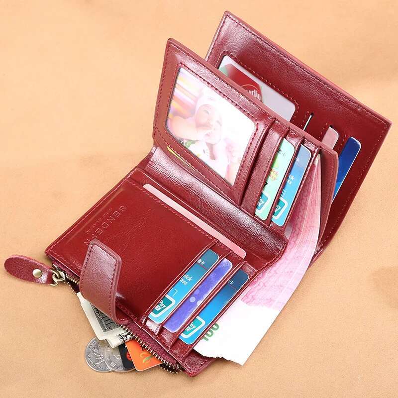 Zency 100% Genuine Leather Women Wallets Small Casual Simple Female Clutch Purse Clip Pocket Card Holder Wallet For Ladies