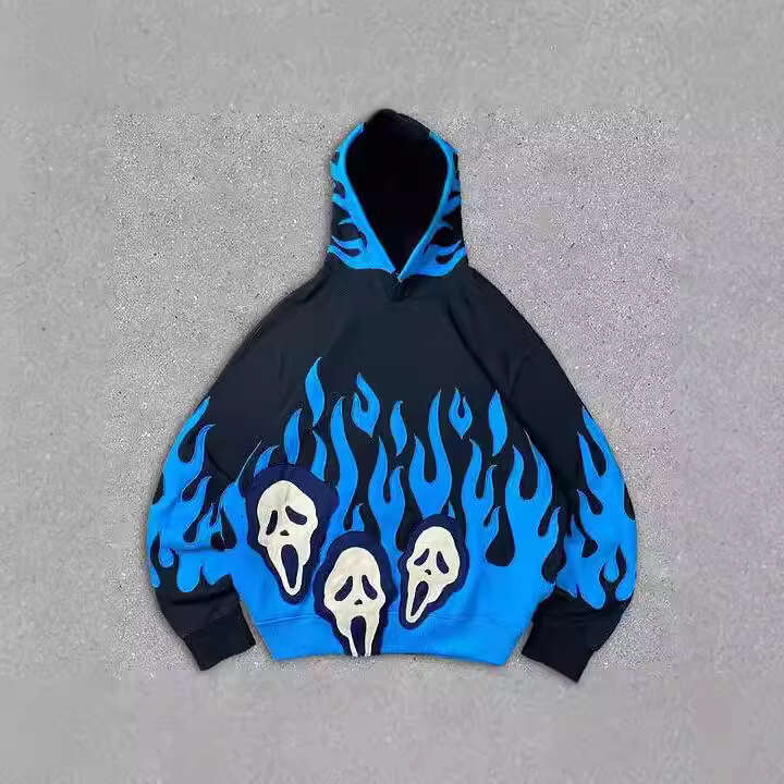 New Flame Skull 3D Printed Men's and Women's Casual Hoodie