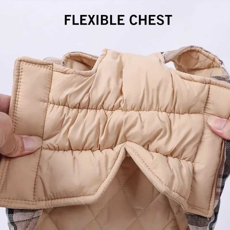 New Reversible Dog Jacket Winter Waterproof Nylon Warm Large Dog Clothes Lattice Cozy Dog Coat French Bulldog Labrador CostumeXJ250109