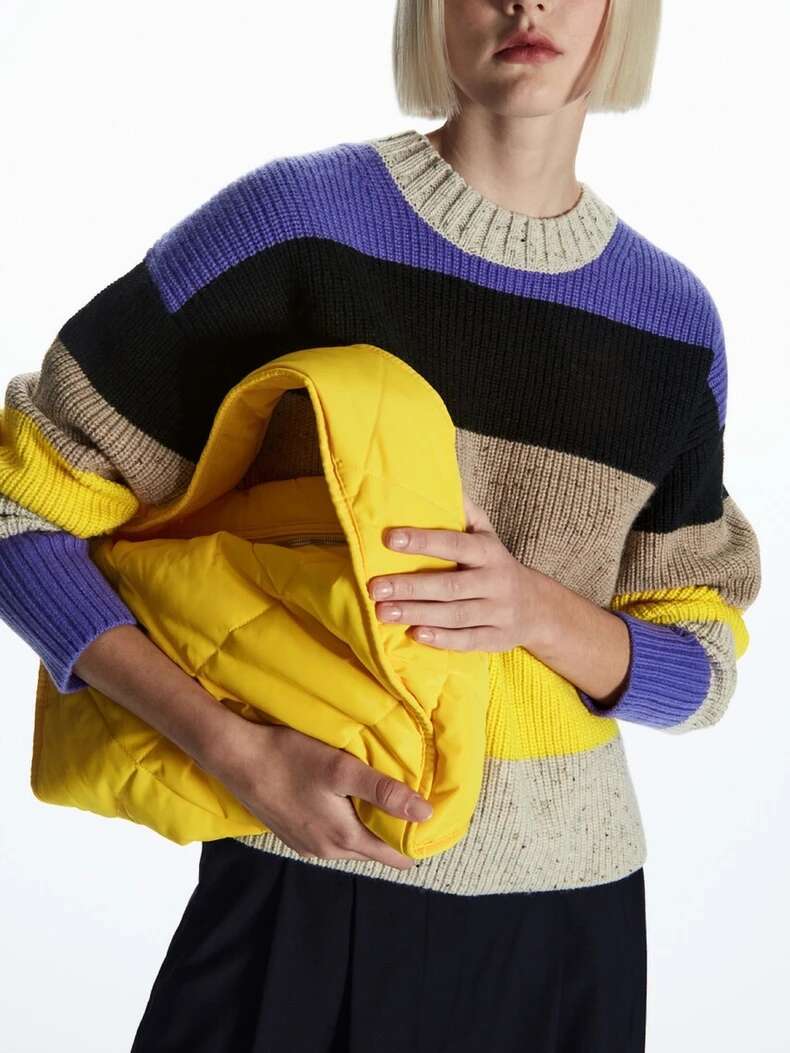 Ethereal 2023 Winter New Style Of Women's Casual Standard Version Thread Knit Colour Match Wool Blend Sweater