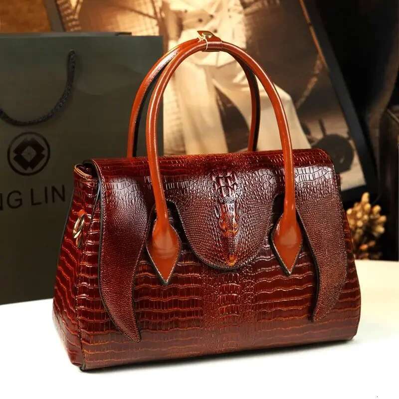 2024 New Fashion Alligator Women Handbags European Designer Pu Leather Shoulder Bags Female Girl Brand Crossbody Bag