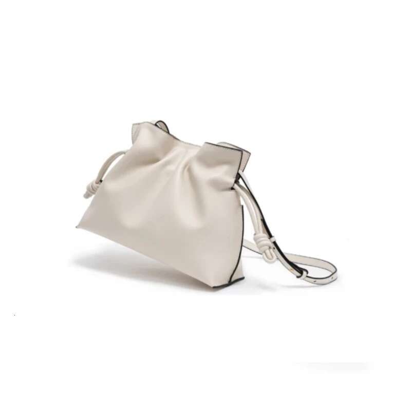 Genuine Crossbody Lucky French High-End Design Cow Leather Women Drawstring Shoulder Bag