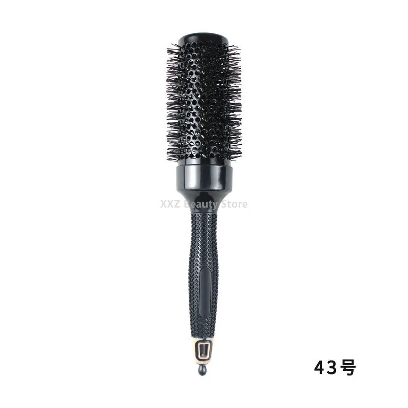 6pcs/set Black Boar Bristles Round Hair Comb Professional Hairdressing Hair Brush Static Barber Salon Styling Tools 250106