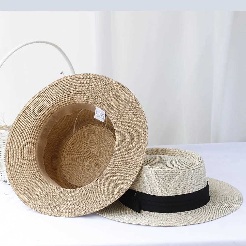 Versatile Retro Hat Panama Plain Sun Hat Bucket Hat UV Protective Sun Hat Beach Mini Bow Vacation Handmade Straw Hat X250109