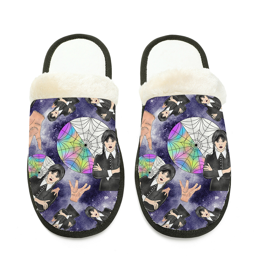 Customize Slippers Flat Bottom Anti-slip Indoor Wear Warm Plush Cotton Versatile Personality Free shipping