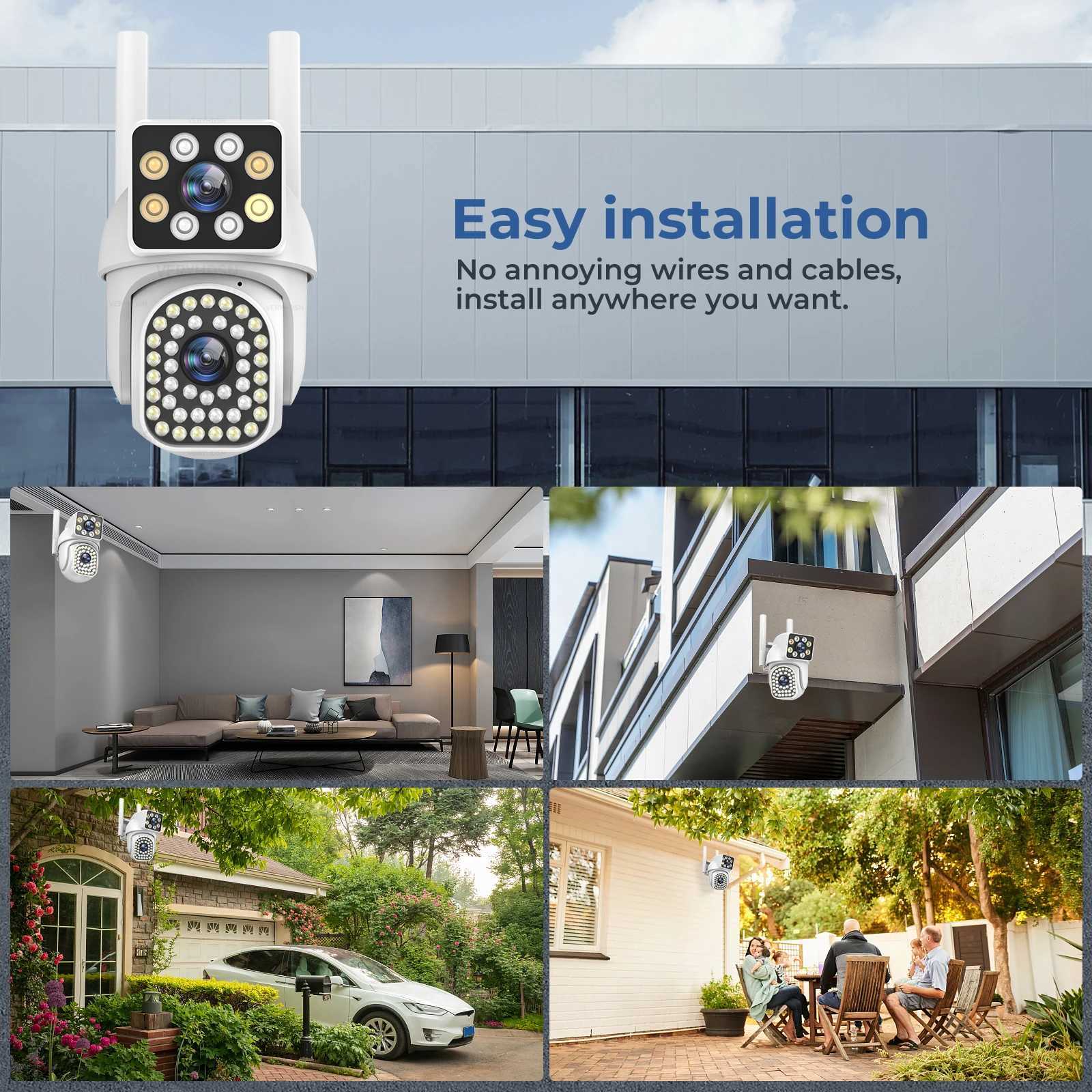 8MP 5G 4K PTZ IP WIFI camera dual lens monitoring 10X zoom security camera outdoor waterproof color night vision human detection X250110