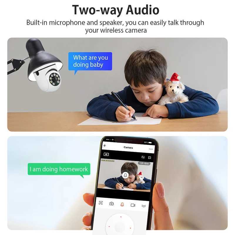 4G WiFi IP Camera E27 Light bulb Camera 3MP Wireless Baby Monitor AI Tracking Security Video Surveillance Pet Camera Intelligent Living Indoor X250110