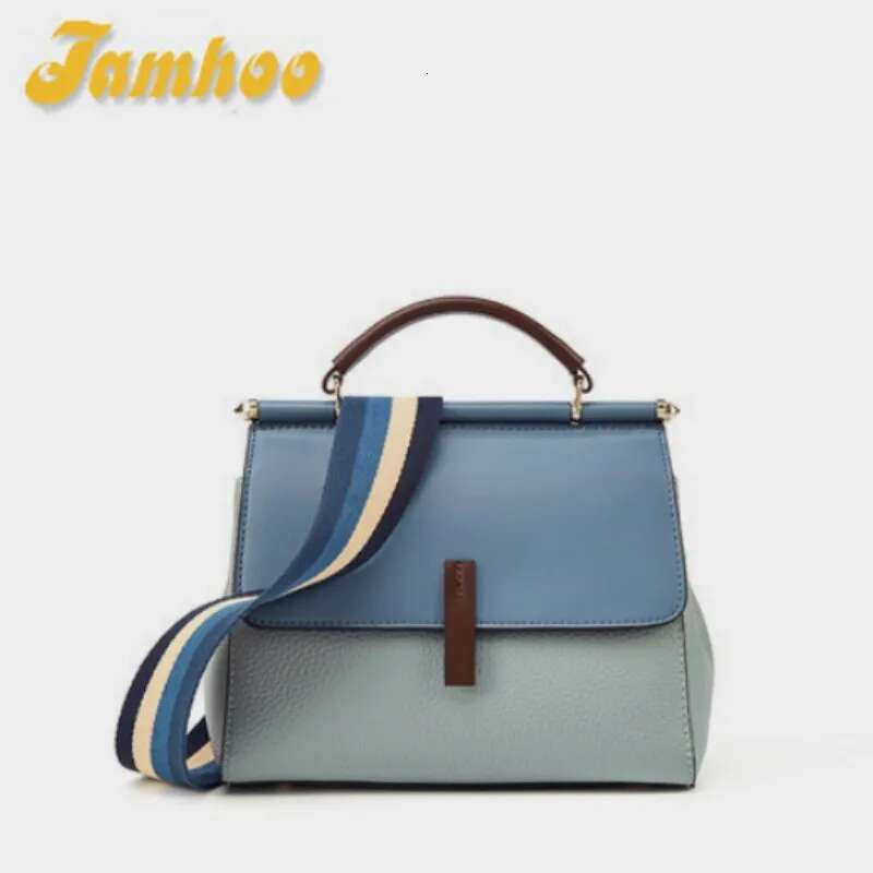 Jamhoo Female Split Leather Crossbody Bags Handbags Girl Simple Office Totes Women Small Commuter Stylish Shoulder Messenger Bag