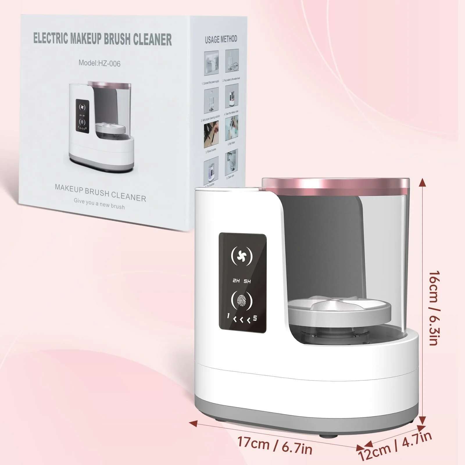 Portable Electric hine With Makeup Brush Dryer-Holder Automatic USB Cosmetic Brushes Cleaner Tool