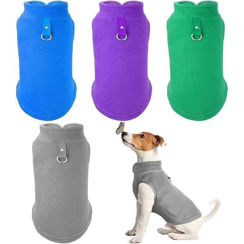 Winter outdoor dog clothes Fleece Dog Vest Jacket For Small Medium Dogs French Bulldog Puppy Dog Cat Clothing with Pull RingXJ250109
