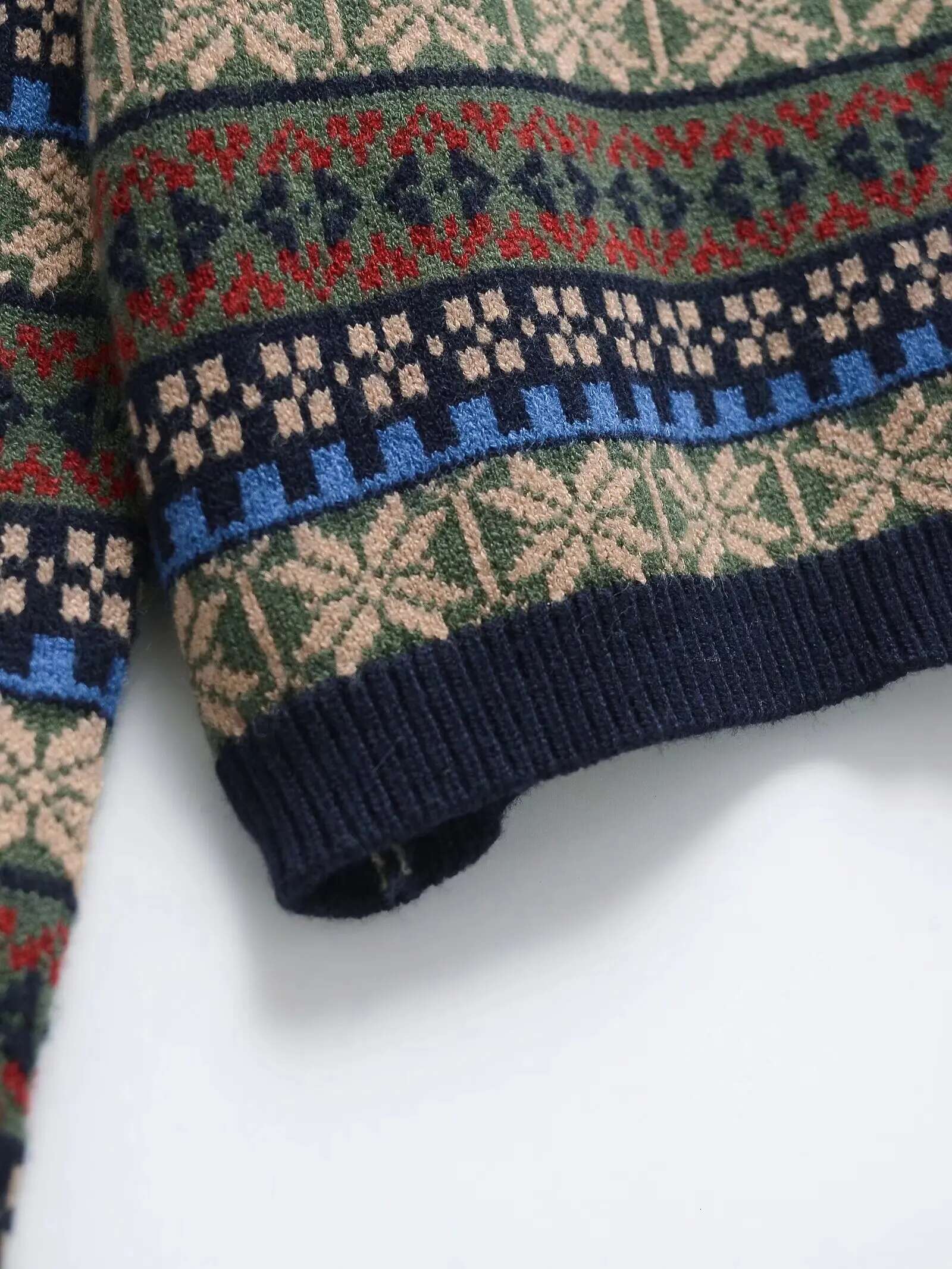 Trafza-Women Fair Isle O-Neck Buttons Knitted Cardigan New 2025 Fashion Spring Casual Festivities Holiday Slim Sweater