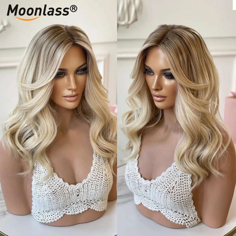 Ash 100% Human Hair 200 Density 13x6 Transparent Lace Front Wig Ombre Honey Blonde Natural Haire Remy Wigs