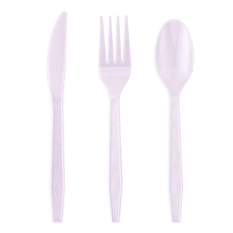 New solid color tray tableware set, light purple tray, towels, paper cups, tablecloths, disposable party supplies