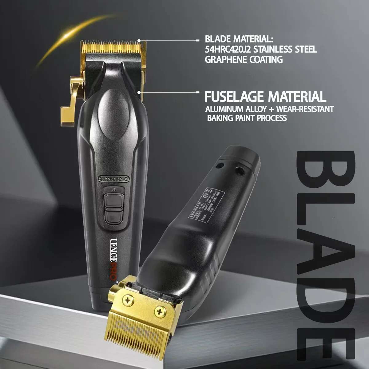 LENCE PRO F2NC F2NT Professional Men's Clipper Full Metal Brushless Motor Hair Trimmer Barbershop with Base Charger