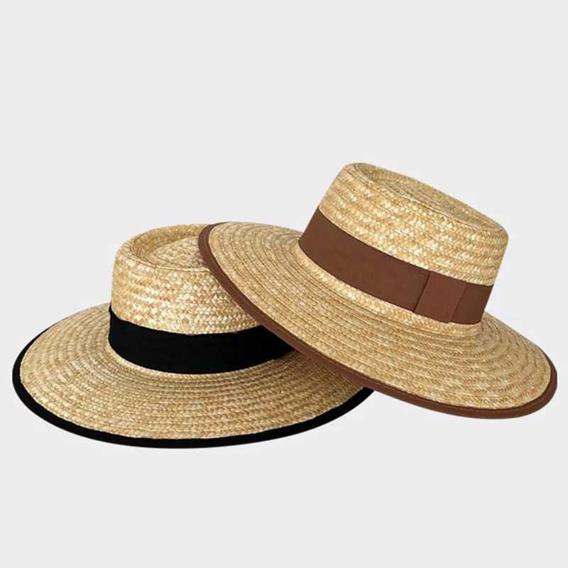 Mens Wide Brim Straw Hat Panama Summer Beach Sun Hat UPF Straw Hat X250109