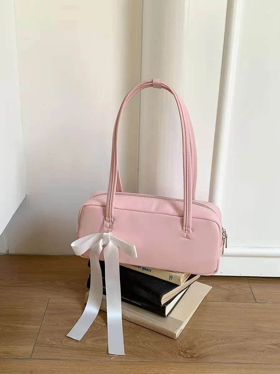 New Niche Design Bow Decorative Pillow Girls Cute Small Fresh Underarm Casual Simple Handbag Trendy Fashion Shoulder Bag