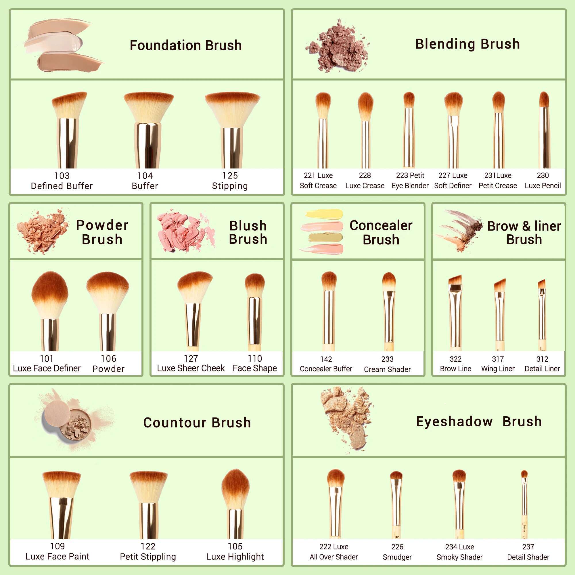 Jessup Professional Makeup Brushes Set Foundation Powder Eyeshadow er Blending Brush Make Up Tools Kit Bamboo Synthetic Hair