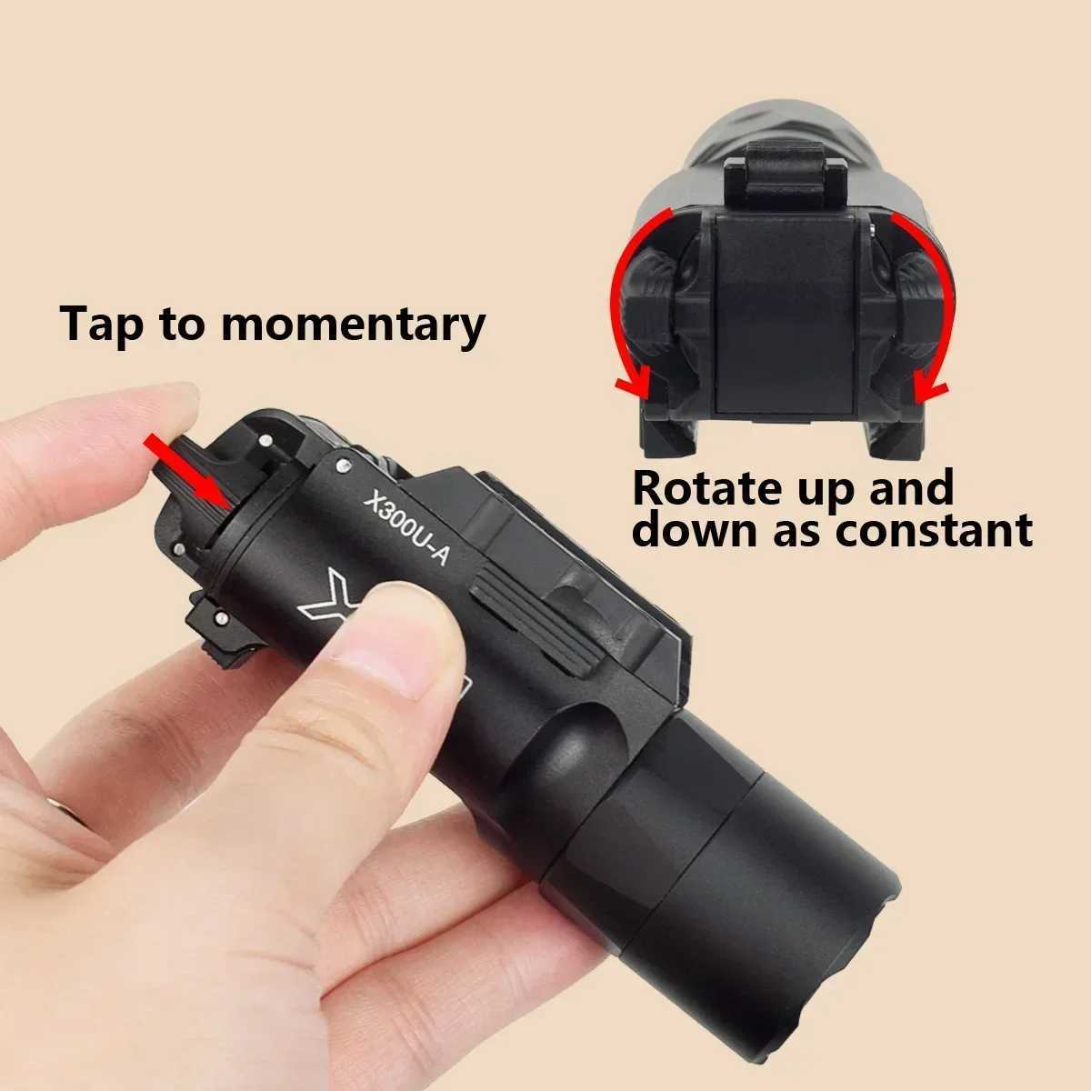 Tactical X300U X300 Ultra X300V X300V-IR Weapon Gunner Flashlight Pistol Reconnaissance Light Air Gunner Set 17 Hunting Flashlight M250110
