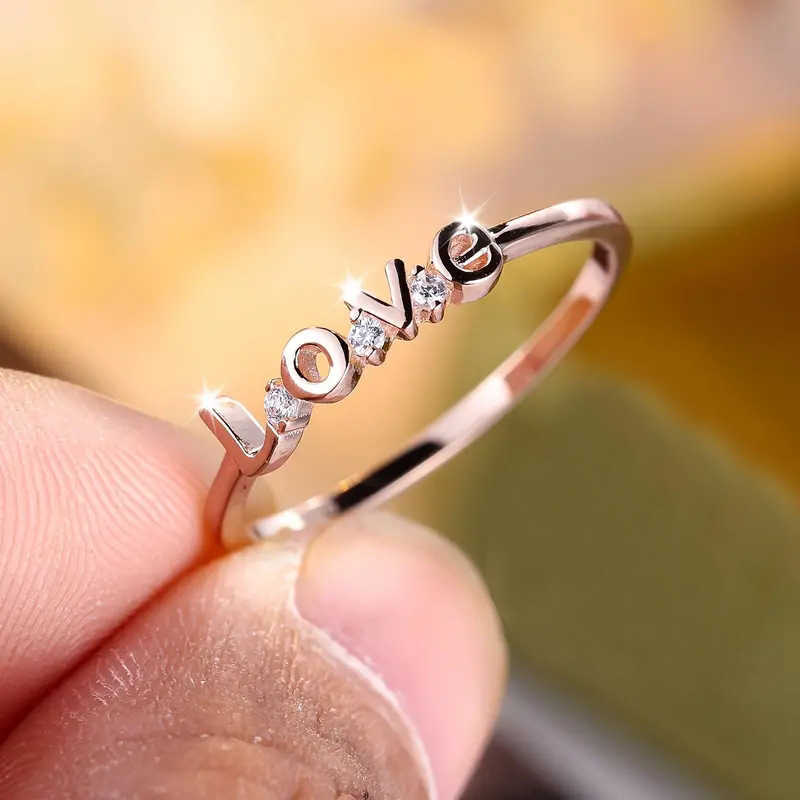 Crystal letter womens adjustable ring fashion brand jewelry zirconia star ring party accessories gift W241205