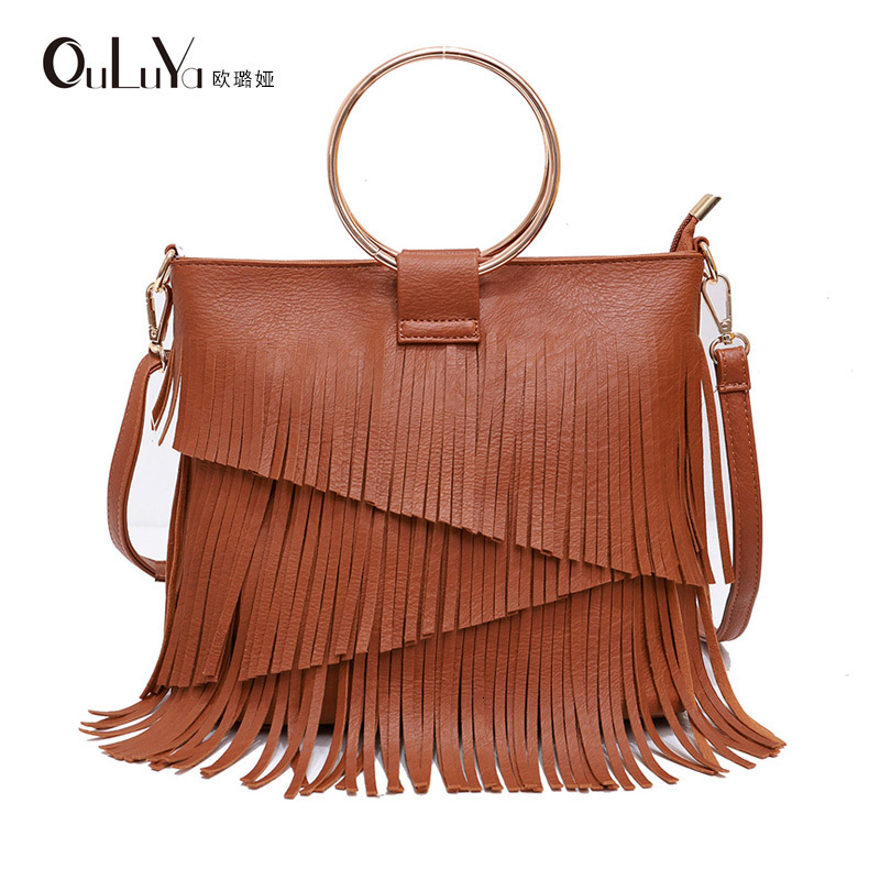 Bag Fashionable New Irregular Tassel Bag, Trendy Music Festival Iron Handbag, Single Shoulder Diagonal Cross Women's Bag