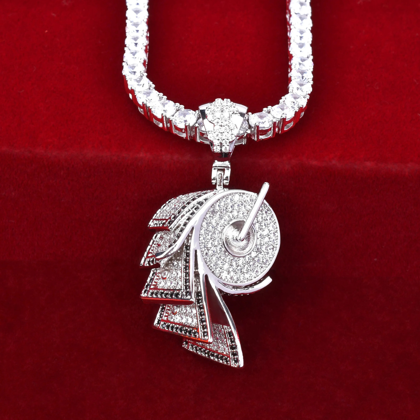 Roll Dollar Cash Shape Gold Color Necklace Hip Rock Street Jewelry 250109