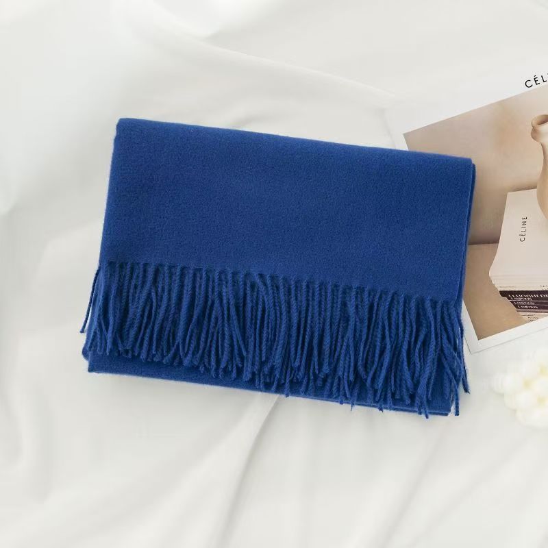 T071 autumn and winter new solid color Maillard scarf Japanese and Korean sweet cashmere scarf female warm neck shawl