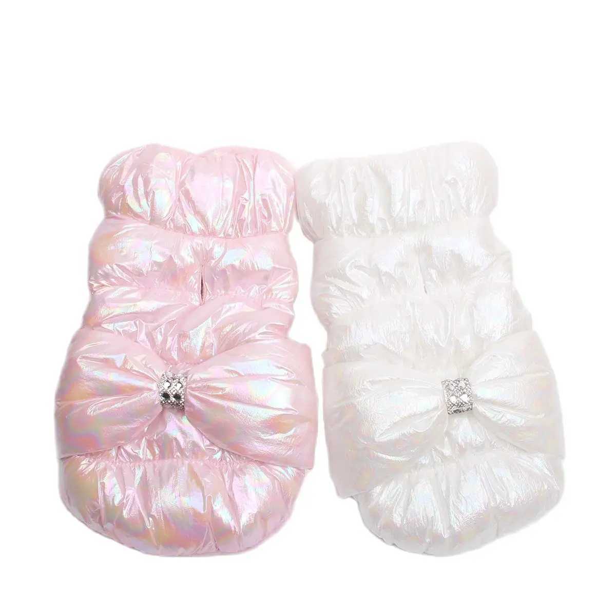 Princess Dogs and Cats Warm Coat Jacket with Big Bow Design Pet Puppy Hoodie Dress Winter Clothing OutfitXJ250109
