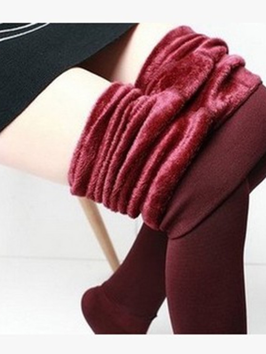 Plush Lined Trample Feet Socks, Opaque High Waisted Thermal Footless Leggings Pants, Women's Stockings & Hosiery